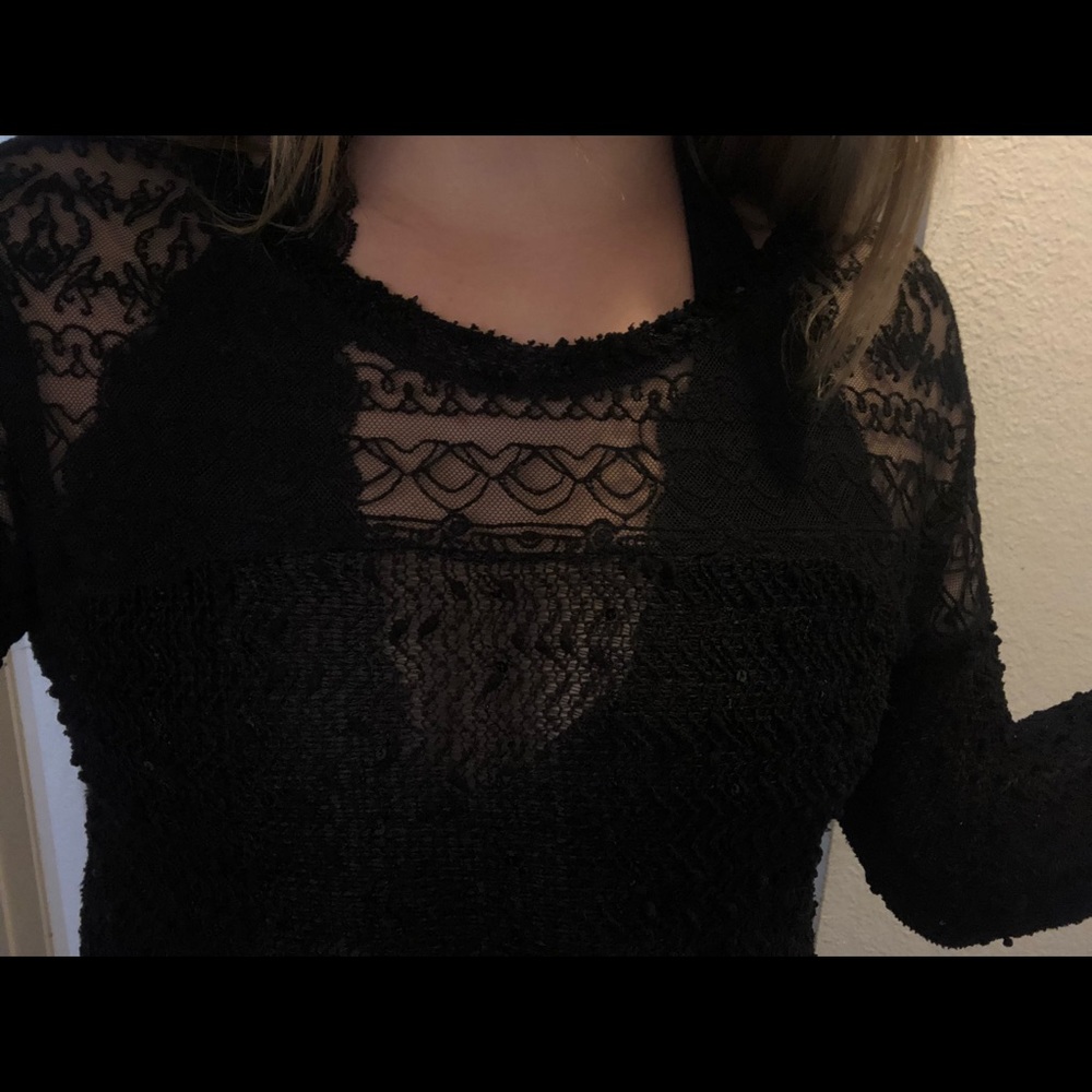 DROP DEAD X BLACK STABBATH Black Sheer Crop Top